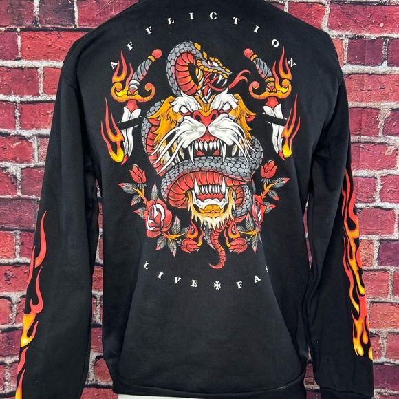 Affliction Black Label Men's Eagle Graphic Hoodie - Black - Size: XL - NWOT - Picture 8 of 10